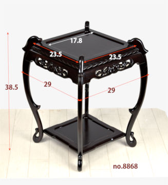花台: 紫檀  中卓 盆栽台 漆 高さ47cm 大阪唐木指物　no.8868