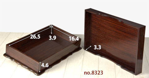 ギャラリー小物:紫檀 文箱(かぶせ蓋)  若畑作 巾29cm 大阪唐木指物 no.8323
