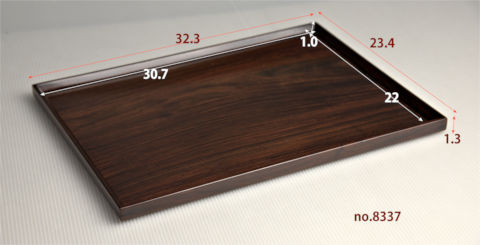 ギャラリー小物:紫檀 お盆  漆仕上  若畑作 巾32.3cm  大阪唐木指物 no.8337
