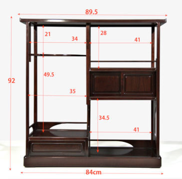 飾り棚: 紫檀 新中袋無地 3尺棚　no.3018