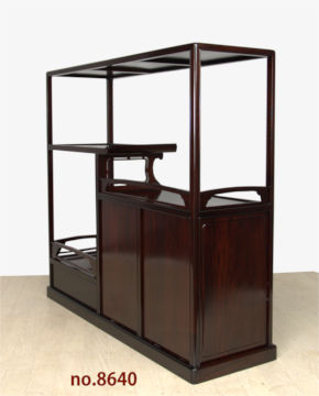 飾り棚:紫檀  吹き抜け網代編み 3尺棚 (完成品) no.8640