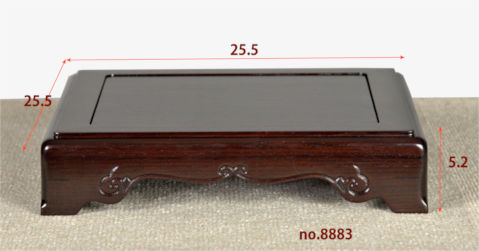 花台: 紫檀  隆夫作  敷台　25.5cm角　大阪唐木指物　no.8883