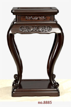 花台: 紫檀  二重天　唐草彫り 高卓 高さ44.5cm 大阪唐木指物　no.8885